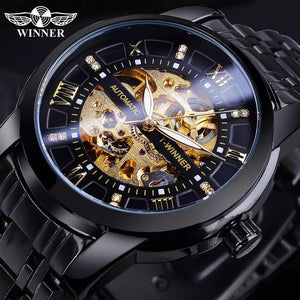 New Winner European and American Style Men's Fashion Casual Hollow out Mechanical Waterproof Automatic Mechanical men Watch SLZg108