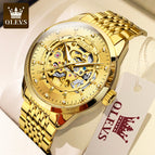 OLEVS men's Watch Automatic Mechanical fashion Watch Skeleton business Men's casual  Watch 9920TS