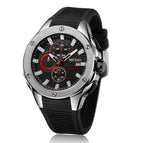 MEGIR 2053 Men's Sports Chronograph Quartz Watches Silicone Strap Luminous Waterproof Wristwatch Man Relogios