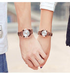 WLISTH Couple Watches Fashion Casual Quartz Watch for Lover Men Women Wristwatch Tungsten Steel Diamonds Luminous Lover's Gift Q356