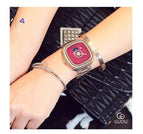 GUOU Watch Women Fashion Square Women's Watches Rose Gold Personality Calendar Stainless Steel Watches relogio feminino saat