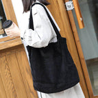 Korean fashion large capacity shopping bag leisure literature Canvas Handbag simple retro corduroy single shoulder women's bag sr111-3