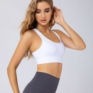2021 summer new yoga vest women's hollow mesh back running sports gather shockproof and fitness sport bra 9089