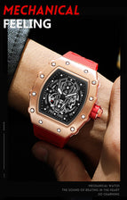Pintime Watch Men's Domineering Barrel Men's Watch Hollow Sports Quartz men casual Watch 8140