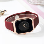 2023 New Gedi Fashion Simple Style Student Quartz Watch Jelly Color Net Red Silica  Green Square Watch for Womem