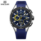 MEGIR 2019 Fashion Men Sport Watch with Chronograph Waterproof Silicone Quartz Military Men Watches Clock Male Relogio Masculino
