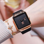 Aimas Niche Watch Female Tik Tok Luxury Big Dial Square Fashion Ins Wind Simple Temperament Couple Pair Watch Fashion Watch