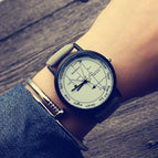 Youth Popular Watch Boys Personality Korean Fashion Leather-Belt Watch Mori Style School Student Watch English Dial Watch
