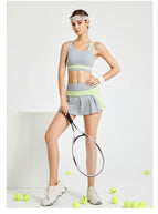 Tennis Skirt Sports Suit Women's Summer Breathable One-Piece Yoga Clothes Anti-Exposure Running Fitness Suit Skirt ENY170