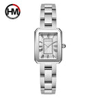 Japan 2035 movement rose gold stainless steel ladies watch rectangular Roman digital waterproof ladies watch HM-1301