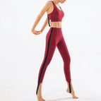 women's sports Yoga suit back bra belt chest pad sports tight yoga pants set Y26B6822 + Y26K6826