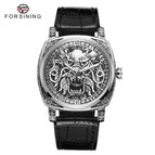 New Forsining Men's Fashion Casual Dragon Tiger Leopard Pirate Pattern Automatic Mechanical men business Watch SLZe255