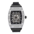 MISSFOX watches Richard personality full diamond barrel silicone with waterproof quartz men's watches