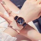 GUOU 8043 NEW Women's Watches Luxury Watches For Women Bracelet Ladies Watch Women Leather Clock