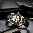 Chenxi Men's Skeleton Automatic Mechanical Watch leather Fashion Business Waterproof Watch CX-8802