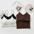 New seamless can be worn outside and inside with thin straps underwear vest all-in-one with chest pad sports beauty back sling