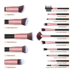 Makeup Brush Set 16 Makeup Brushes & 4 Blender Sponges & 1 Cleaning Pad Premium Synthetic Foundation Powder Kabuki Blush Concealer Eye Shadow Makeup Brush Kit, Black Golden
