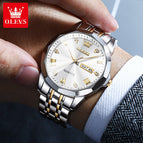 Olevs Watch for men double calendar vibrato fashion waterproof quartz men watch 9931