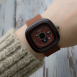 Calendar Girls' Silicone Watch Turntable Square Men's and Women's Retro Plastic Watch Men's and Ladies' Watches Quartz Watch 217