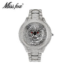 Missfox women watch fashion personality leopard set diamond British ladies watch V199