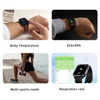 2022 NORTH EDGE N90 Smart Watch ECG+PPG HR BP O2 1.7 Inch Full Touch Screen IP68 Waterproof Metal Bezel for IOS Android