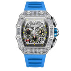 Live Broadcast New Onola Sports Multi-Functional Mechanical Men's Watch Tape Watrproof Watch