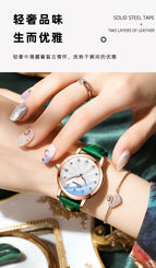 Chenxi Ladies Watch Trend Fashion Automatic Mechanical Watch Diamond Waterproof Luminous Calendar Women Watch CX-8833