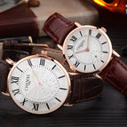 CHENXI Couple's Watch Men's Watch 076b Ultra-Thin Fashion Watch Women's quartz casual watch CX-076B leather