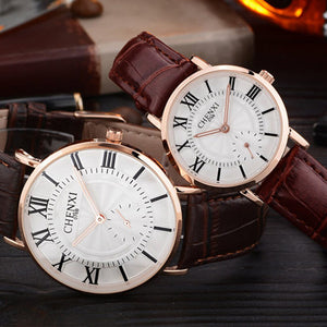 CHENXI Couple's Watch Men's Watch 076b Ultra-Thin Fashion Watch Women's quartz casual watch CX-076B leather