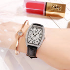 GEDI Women watch fashion ladies watch barrel-shaped leather retro ladies watch fashion waterproof quartz watch12010