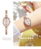 GEDI new full diamond personality niche oval watch ladies light luxury fashion bracelet quartz watch feminine temperament 2754