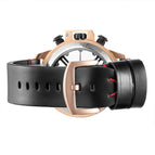 SKONE Skull Fashion Quartz Watch Casual Hollow out Men's leather Watch 9499