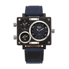 Oulm large dial casual men's watch domineering multi-time zone square quartz men's watch military watch HP3595