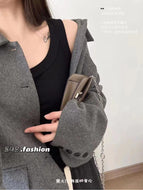 Threaded knitted camisole women's seamless bottoming casual anti-glare all-match vest