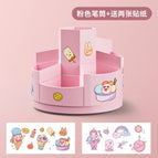 360 degree rotary 7-grid pen holder student creative football rotary pen holder desktop storage plastic storage box
