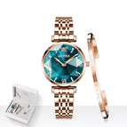 OLEVS New Women Luxury Jewel Quartz Watch Waterproof Stainless Steel Strap Watch For Women Date Clock casual watch