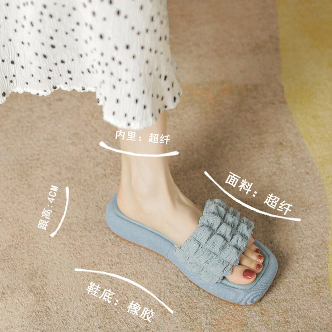Slippers women's summer 2022 thick bottom one-word slippers outside wear soft bottom sandals women YF261-1A