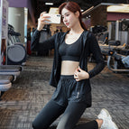 Women yoga suits Professional Morning Running Sports Suit Top end Yoga Suit Outdoor Fitness 5-Piece Set Loose Fast Drying 1002