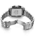 MEGIR steel strap men's watch sports outdoor fashion men's Square waterproof quartz men's causal Watch 2018