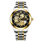 Fngeen Mechanical Watch Men's Black King Kong Men's Watch Waterproof Korean Business Gift Tourbillon Hollow Watch 6018