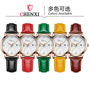 CHENXI women's watch fashion ladies diamond simple watch new waterproof watches women CX-303L leather