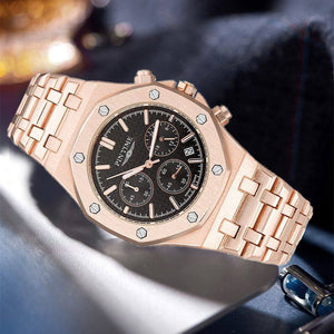 PINTIME Multi-Functional Men's Quartz 6-Pin Business fashion calendar waterproof men Watch 1473