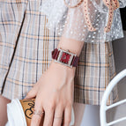 GUOU 8214 Women's Watches Square Pattern Temperament Versatile Rhinestone Wrist Watch Waterproof Quartz Belt Watch Women's Watch