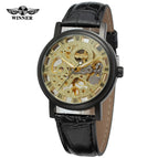 Winner Mechanical Watch Men's Fashion Casual Retro Roman Style Hollow-out Watch Manual Mechanical Watch SLZ11