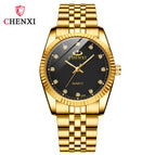 CHENXI Men's Women's Watch Waterproof Business Watch Female Men's Gold fashion quartz Couple Watch CX004A