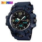 SKMEI Luxury Denim Style Sports Watches Men Fashion Digital Quartz Watch Waterproof Casual Military Wrist Watch Clock