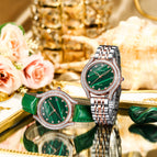 CHENXI new fashion inlaid drilled amethyst ladies watch leather waterproof small green watch quartz watch CX-320