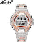 MISSFOX diamond multi-function fashion electronic watch high-end waterproof men's watch v304