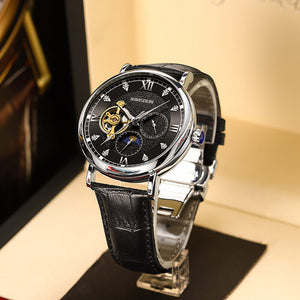 KIMSUDN's new diamond-encrusted hollow sun, moon, and stars automatic mechanical luminous waterproof business men's watch K-2181A