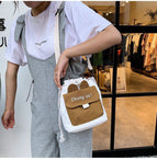 Canvas Bag Women's Bag 2022 New Ins Messenger Bag Lovely 2022 Student Literature and Art One Shoulder Mobile Phone Bag